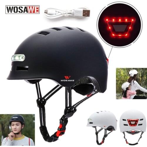 WOSAWE Motorcycle Helmet Headlight Safety Signal Warning Lamp Light LED Moto Scooter Head Protection Taillight USB Rechargeable