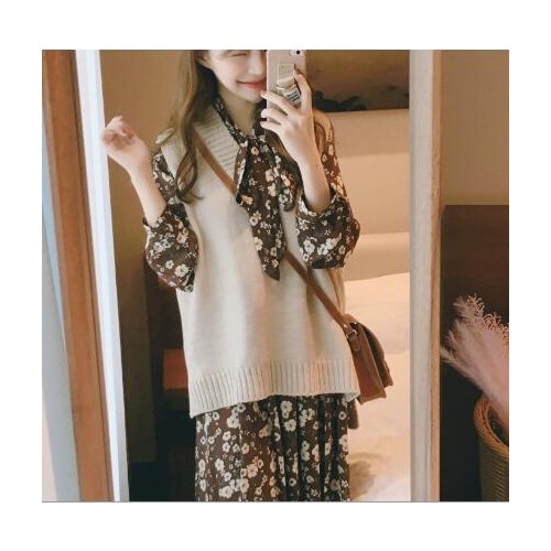 New Office Lady Leisure Casual 2018 Spring FashionVest Women Wool Sweater Vests Poullovers Sleeveless V Neck Female Vest