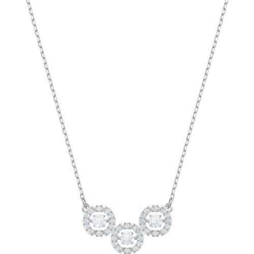 2021 new sweet romantic three round Crystal Lady zodiac Necklace Classic 925 silver