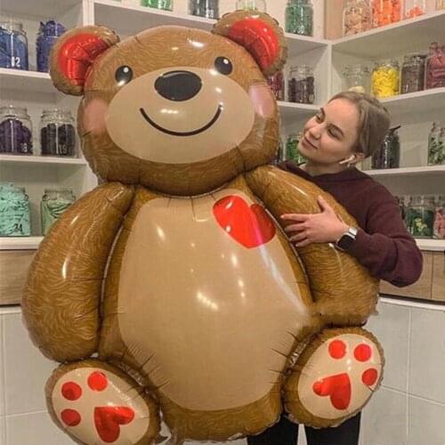 1pc 91*65cm love bear aluminum film balloon cartoon bear children birthday party wedding decoration baby shower balloon party