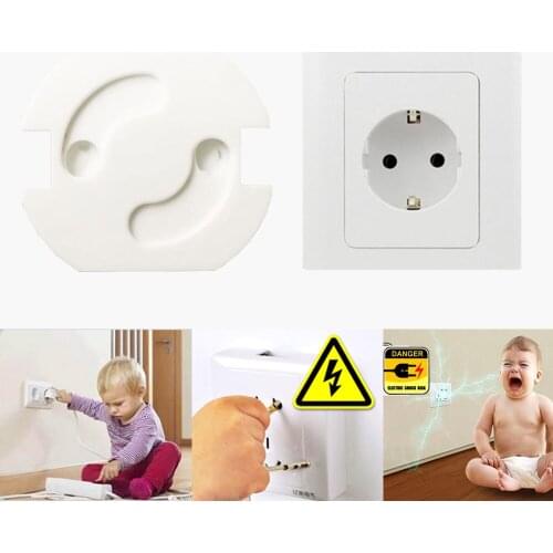 10Pcs/Lot Baby Safety Rotate Cover 2 Holes EU Standard Children Electric Protection Socket Baby Plastic Locks Child Proof Socket