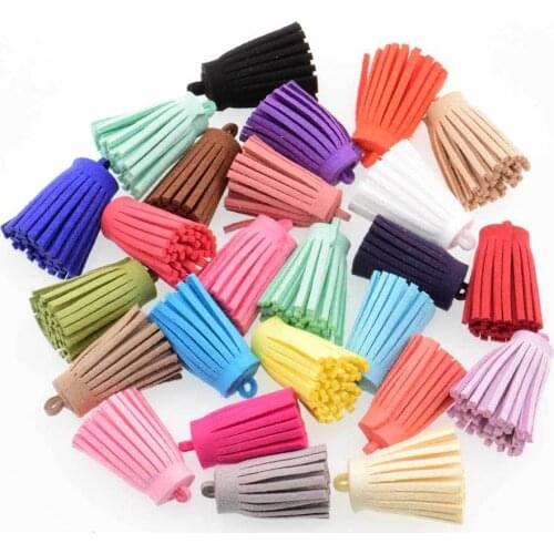 20PC Faux Leather Mini Tassel Fringe DIY Jewelry Keychain Straps Pendant Crafts Handmade Making Tassels Fabric Decor Accessories
