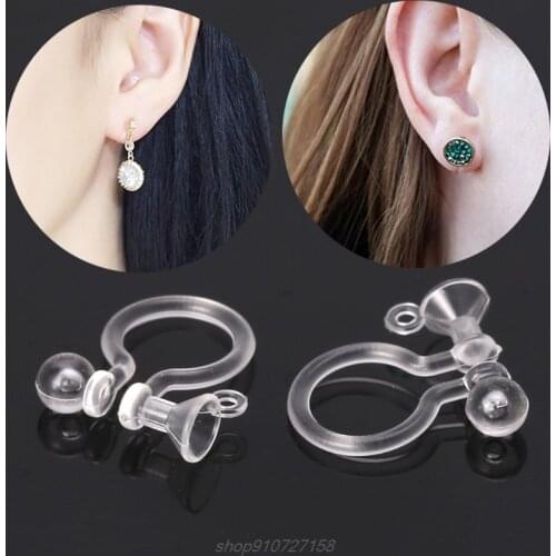 50PCS Invisible Resin Earring Clips For Non Pierced Ears With Holes DIY Jewelry D01 20 Dropshipping
