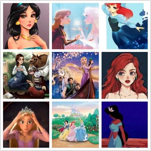 Disney 5D Diamond Painting Cross Stitch Frozen Princess Elsa Partial Diamond Round Picture of Rhinestone DIY Mosaic Embroidery