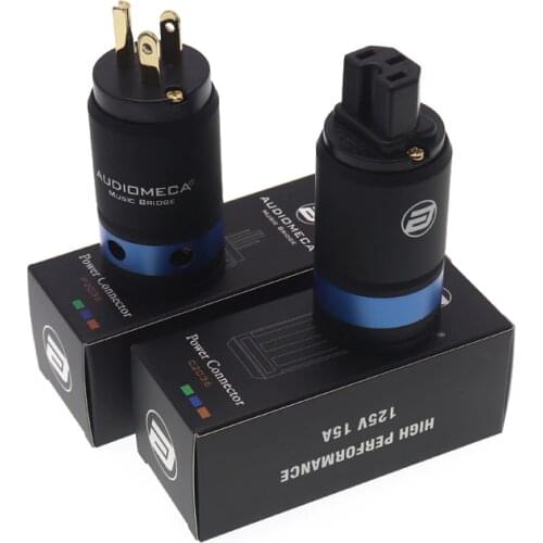 Audiomeca hifi power plug male and female pure copper American Standard Gold Plating