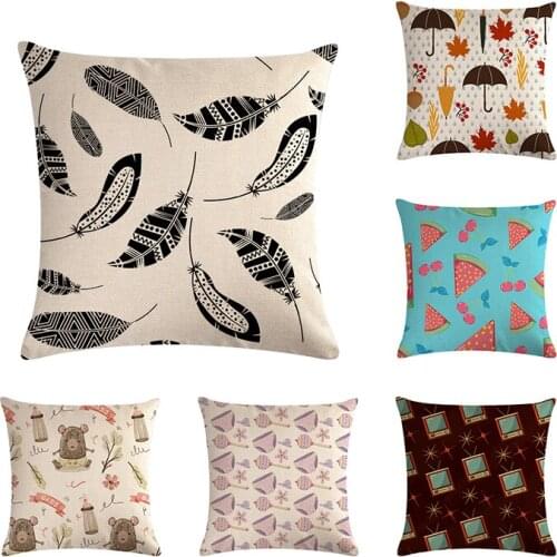 Cotton Linen Geometric Throw Pillow Case Pattern Decorative Pillows For Sofa Car Seat Cushion Cover 45x45cm Home Decor ZY656