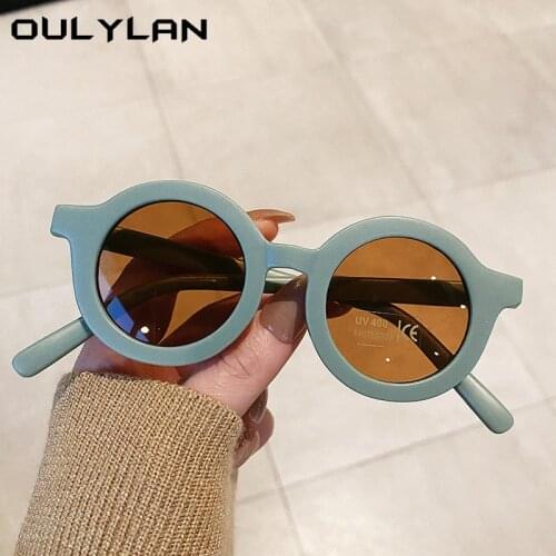 Oulylan Kids Sunglasses Fashion Boys Retro Children Round Sun Glasses Vintage Eyewear Outdoor Girls Shade Kids Sun Glass UV400