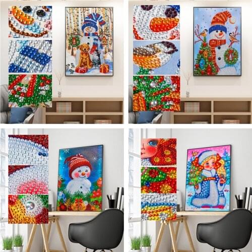 DIY 5D Christmas Santa Claus Diamond Painting Kits Special Shaped Part Drill Paint with Diamond Arts Diamond Embroidery Craft