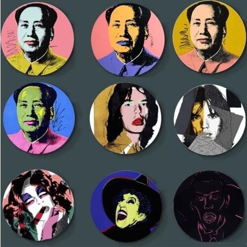 Andy Warhols Exhibition Art Painting Vintage Fine Art Wall plate Modern Art Decorative Wall-Hanging Home Bar Studio Background