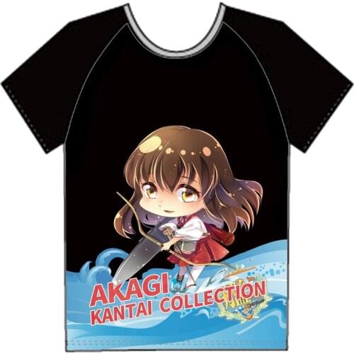 Japanese Summer style T-Shirt GAME Kantai collection Akagi Kawaii Anime T shirt Fashion Men Women Casual Short Sleeve shirt Tops