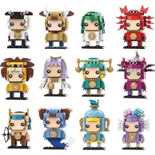 Twelve constellations Opera Compatible Transformation Toys Brick Heads Headz Figure Building Block Sets Model 2019