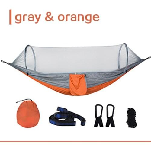 Camping Hammock with Mosquito Net Pop-Up Hammock Light Portable Outdoor Parachute Hammocks Swing Sleeping Hammock Camping Stuff