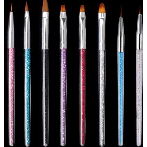 Nail Liner Painting Brush UV Gel Brush Acrylic Drawing Brush for Nails Gradient Rhinestone Handle Nail Art Tool