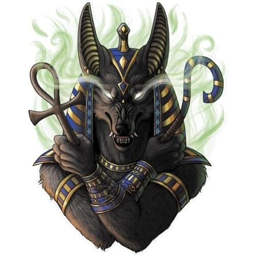 Creativ Ancient Egyptian Religion Art Anubis Car Sticker PVC Coloful Racing Helmet Decals Motorcycle Accessories Sticker