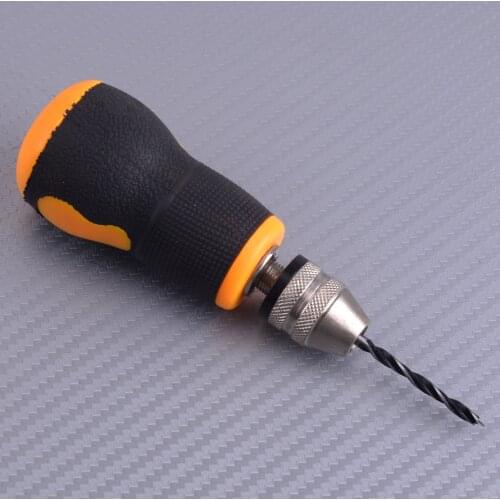 LETAOSK 0.8-3.0mm Carbon Steel Micro Mini Portable Small Hand Drill & 10pcs Drill Bits Set Tool