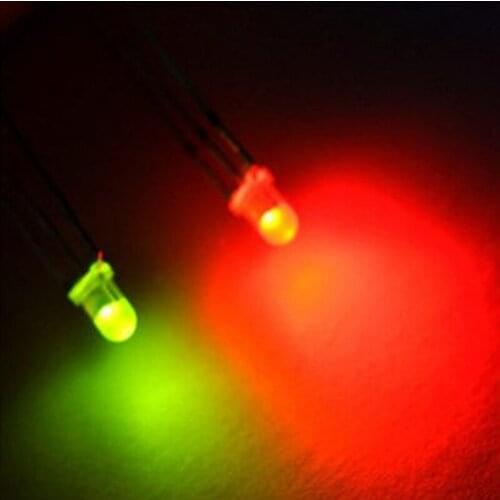 LED lamp beads line, F3 double flash red and green mist, common cathode, 3MM long-legged color lights 1000PCS/LOT