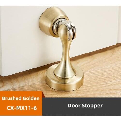 1pc Wood Door Magnetic Stop Bathroom Door Holder Heavy Duty Powerful Door Stopper Doorstop Zinc Alloy Godlen Door stops