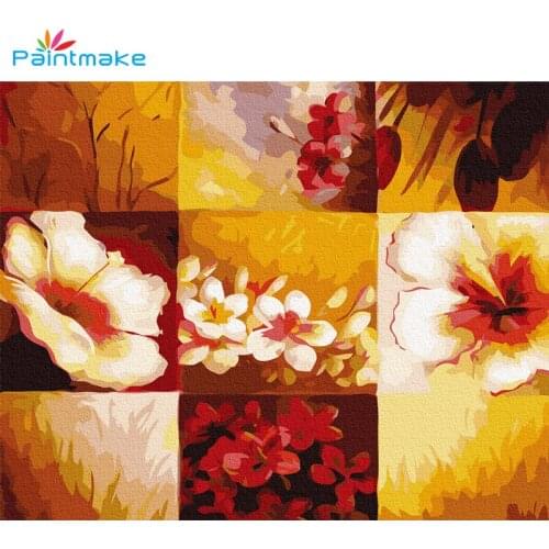 Paintmake Stitching flowers DIY Painting By Numbers Oil Hand Painted On Canvas For Home Room decoration Art Picture