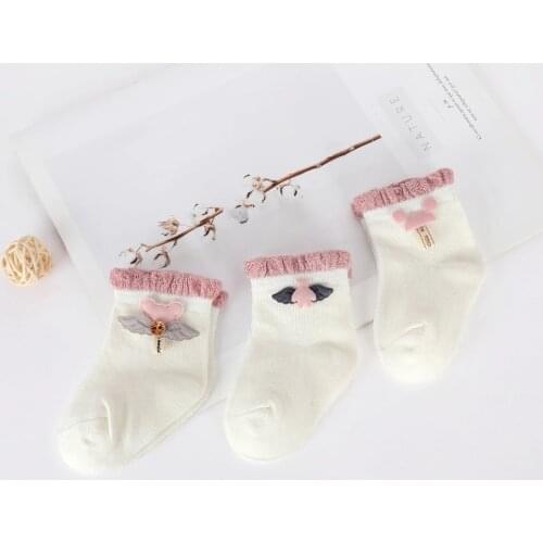 Baby Socks Cotton Socks Girls Boys Newborn Socks Cartoon Decoration Boneless Suture Children Infant Socks Baby Clothing