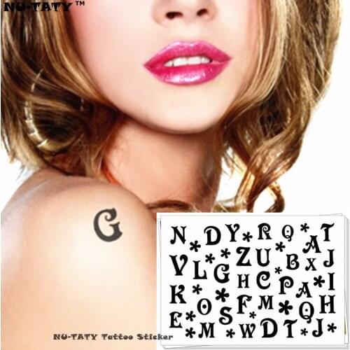 Nu-TATY Cute letters Temporary Tattoo Body Art Flash Tattoo Stickers 17*10cm Waterproof Fake Tatoo Car Styling Wall Sticker