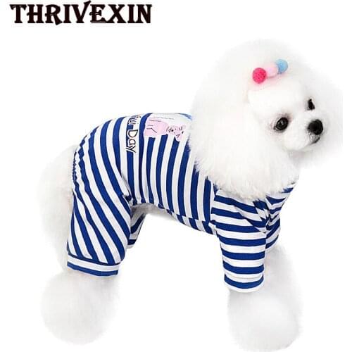 Pet Clothes Dog Jumpsuit Soft Spring and Summer Stripe Four-legged Pajamas Bodysuit Puppy Home Wear Pants Pets Product