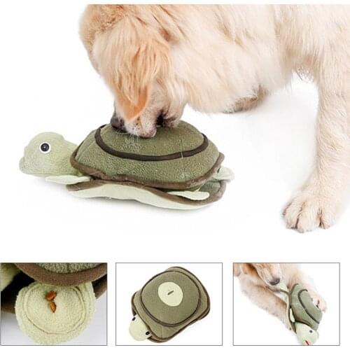 Squeaky Sniffing Turtle Design Snack Food Slow Feeding Training Pet Dog Play Toy Dog Sniffing Toy
