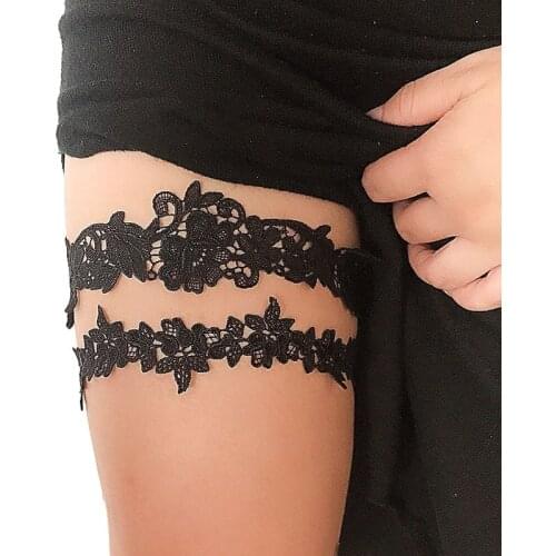 2pcs Women Garters Lace Floral Sexy Garters for Women Wedding Bridal Thigh Ring Sock Leg Suspender Garter