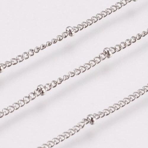 1.5~2mm about 10m/roll 304 Stainless Steel Soldered Twisted Chains Curb Chain with Spool Chain for jewelry making Accessories