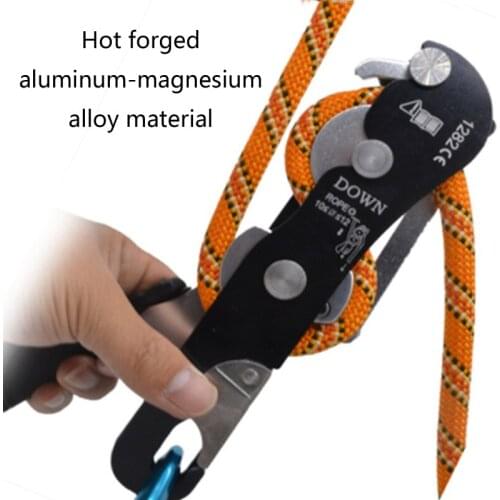 Professional Rock Climbing Descender Equipment for 8-13mm Rope Self-braking Stop L9BD