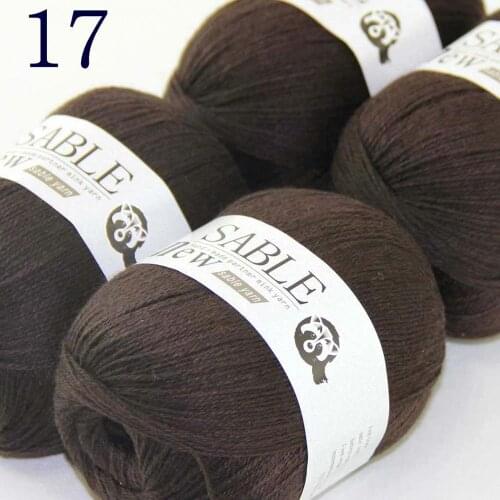 Sale Super Soft 4X50g Pure Sable Cashmere Wrap Shawls Hand Knit Wool Crochet 243-17 Brown