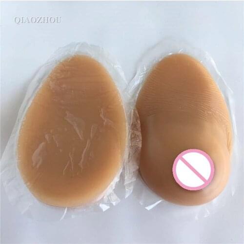 1 pair 800 g C cup Self-adhesive crossdresser realistic silicone fake breast boobs drop shipping retail wholesale