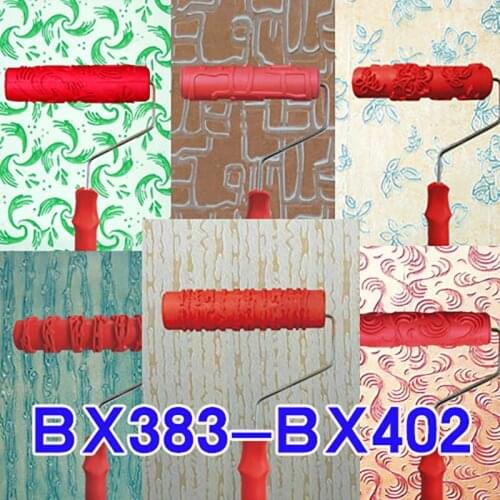 [flowers pattern]DIY 7 inch embossed rubber roller special knurling drum tool wood grain wall paint roller tools free shipping