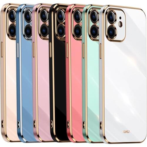 Luxury Plating Silicone Case For iPhone 11 12 Pro Max XS XR X 8 7 Plus iPhone11 iPhone12 Phone Soft TPU Shell Covers Girl Women