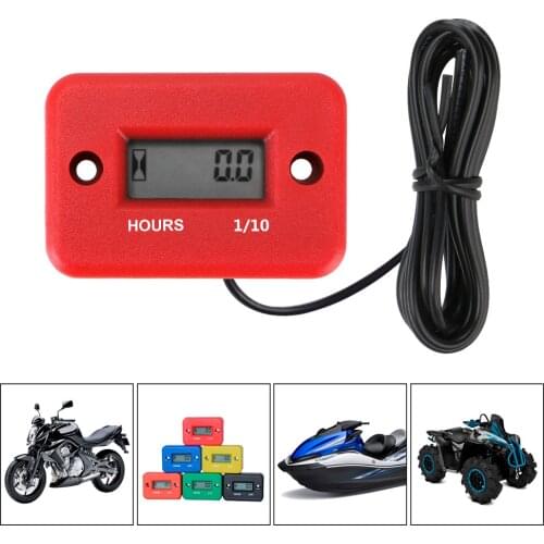 LCD Display Portable Waterproof Engine Gauge Hour Meter Digital Hour Meter For Motorcycle ATV Gasoline Marine Snowmobile