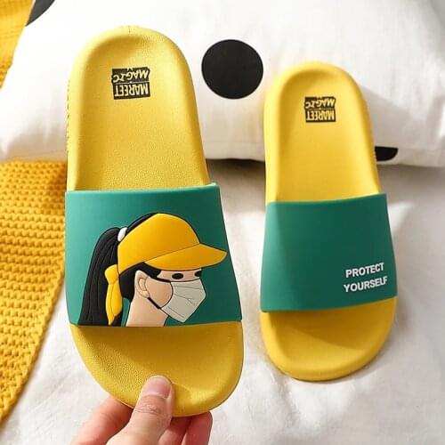 Women Men Indoor Bathroom Beach Slippers Summer Shoes Female Male Bathroom Shower Slipper Soft Sole Cartoon Couples Slides