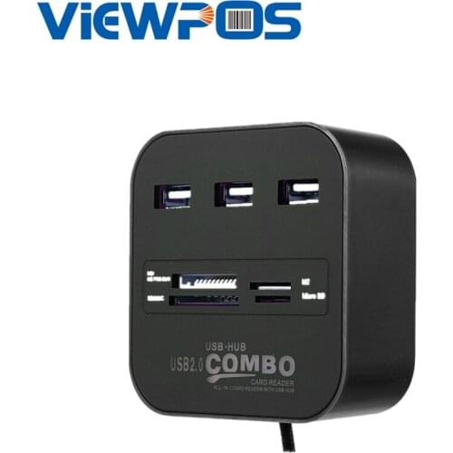 USB Combo HUB 3 Port USB 2.0 Combo Hub Card Reader Support U Disk TF SD For PC Computer Mobile Phone