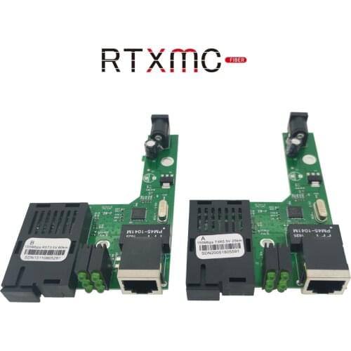 1 Pair Fast Ethernet Fiber Media transceiver Converter Switch half board Single Mode Single Fiber SC 10/100M