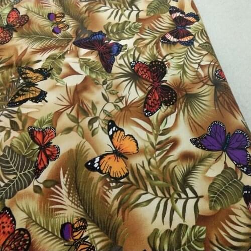 100% Cotton ViaPhil Various Flying Butterfly Printing Plain Cotton Fabric Cloth Dress Home Decor