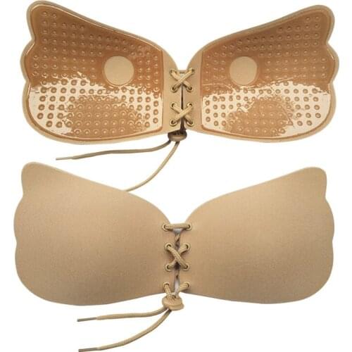 100Pcs/Lot Sports Women Invisible Fly Bra Push Up Seamless Self-Adhesive Sticky For Wedding Party Front Strapless B C D Cup