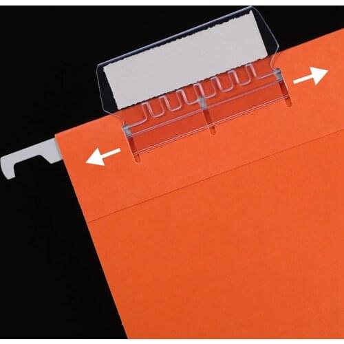 100PCS Universal Transparent Plastic Hanging Folder Index Labels Tabs + 200PCS Paper Inserts for Office School Home Supplies
