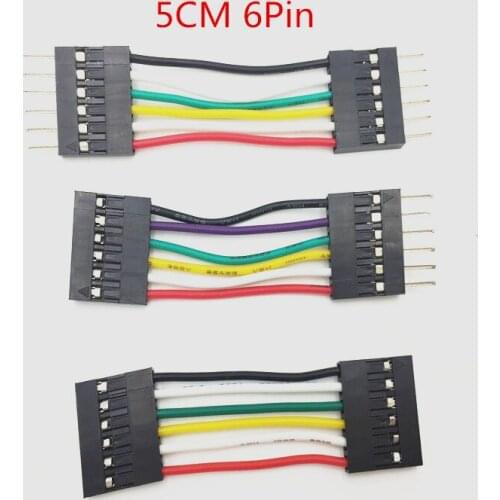 20pcs/lot 5cm 6pin 2.54mm AWG26 Extension cable M-M M-F Female to Female Breadboard copper wire for DIY Electronic Starter Kits