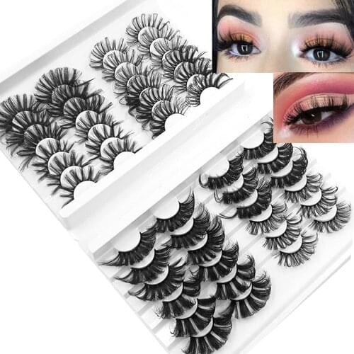 NEW5/24/40 Multipack3D Soft Mink Hair False Eyelashes Handmade Wispy Fluffy Long Lashes Natural Eye Makeup Tools Faux Eye Lashes