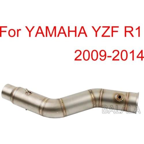 51mm Inlet Middle Link Pipe Stainless Steel Motorcycle brand new Exhaust For YAMAHA YZF R1 2009 2010 To 2014 Years