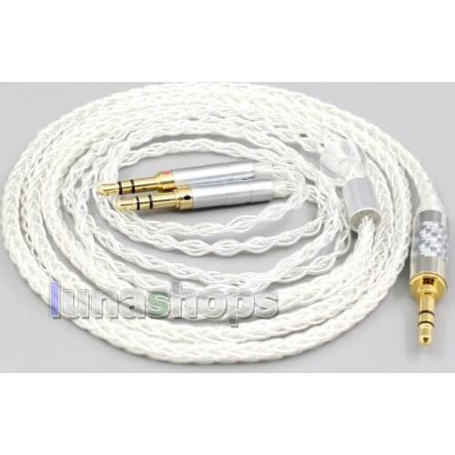 LN006567 6.5mm 4.4mm XLR 8 Core Silver Plated OCC Earphone Cable For ONKYO SN-1 JVC HA-SW01 HA-SW02 McIntosh Labs MHP1000 3.5mm