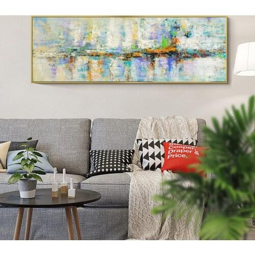 Print on Canvas - Turquoise Abstract Paintings Modern Paintings, Canvas Painting Suitable for Living Room Home Decoration