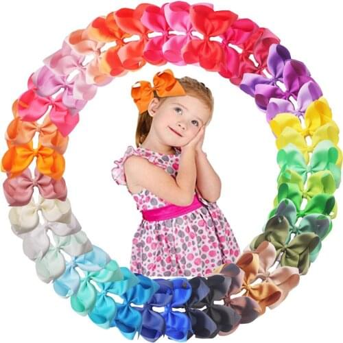 40 Colors 6Inch Hair Bows Clips Large Big Grosgrain Ribbon Hair Bows Alligator Clips Hair Accessories for Girls Toddler Kids