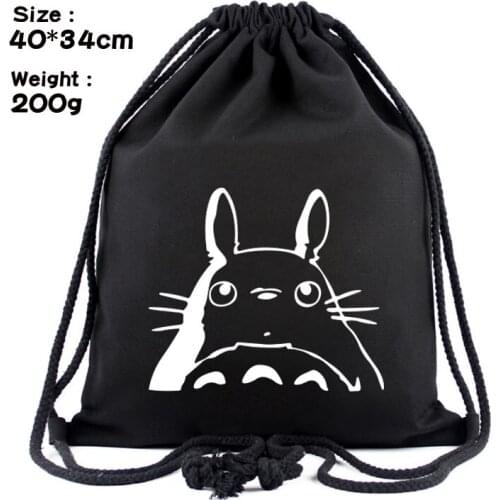 Anime My Neighbor Totoro Cosplay String Backpack Canvas Casual Drawstring Bags Travel Storage Bag Gift