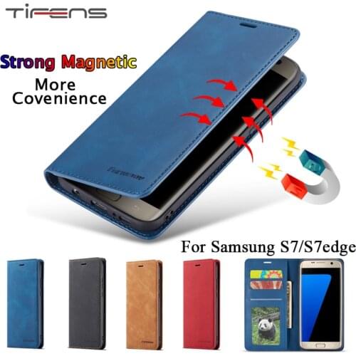 Wallet Flip Case For Samsung S7edge Luxury PU Leather Magnetic Card Holder Stand 360 Protection Cover For Galaxy S7 Edge Carcasa