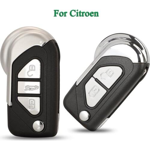 Bilchave 2/3 Buttons Flip Remote Car Key Shell Case For Citroen DS3 FOB With VA2 Uncut Blade Replacement