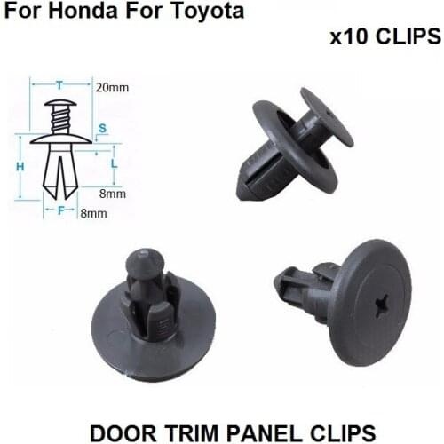 For Honda For Toyota Interior Door Card Moulding & Trim Panel Retainer Screw Clips x10